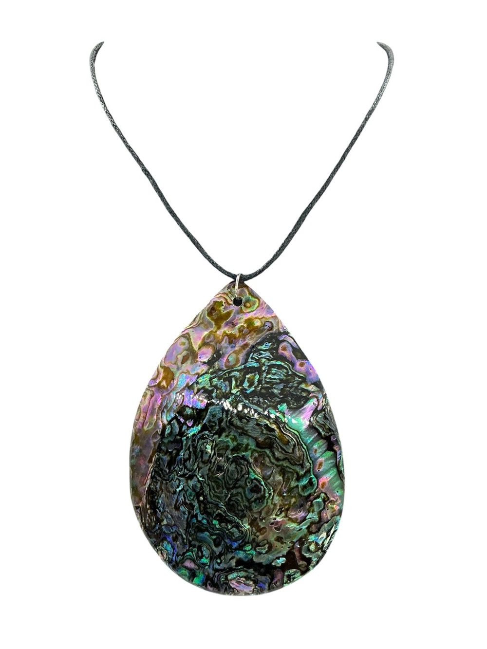 Large Colorful Abalone Shell Pendant Necklace Natural Double Side Ocean Nature